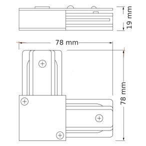   Osram Connector 1-phase tracking system L Type – L alakú csatlakozó 1-fázisú sínrendszerhez, fekete kivitel, alumínium/műanyag ház, kompakt 69×69×19mm