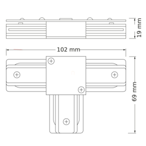   Osram Connector 1-phase tracking system T Type Black – T alakú összekötő elem 1 fázisú sínrendszerhez, fekete, alumínium/műanyag