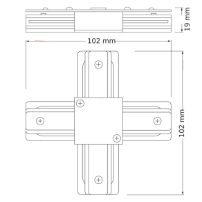   Osram Connector 1-phase tracking system X Type – X alakú összekötő egyfázisú sínrendszerhez, fehér kivitel, alumínium/műanyag, 102x102x19 mm