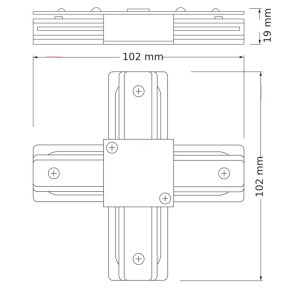   Osram Connector 1-phase tracking system X Type Black – X-alakú csatlakozóelem egyfázisú sínrendszerhez, fekete, alumínium/műanyag, 102x102x19 mm