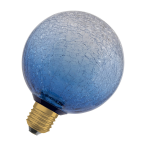   Osram Decor E27 LED design fényforrás, melegfehér fényű, 300 lm, 3,5 W, színezett-roppantott üveg, kék