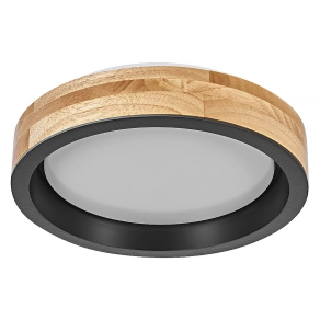   Osram Orbis Mariano szabályozható mennyezeti LED lámpa, fa hatású, 16 W, 1000 lm, 3000 K, állítható fényerősség 3 fokozatban, fekete-barna