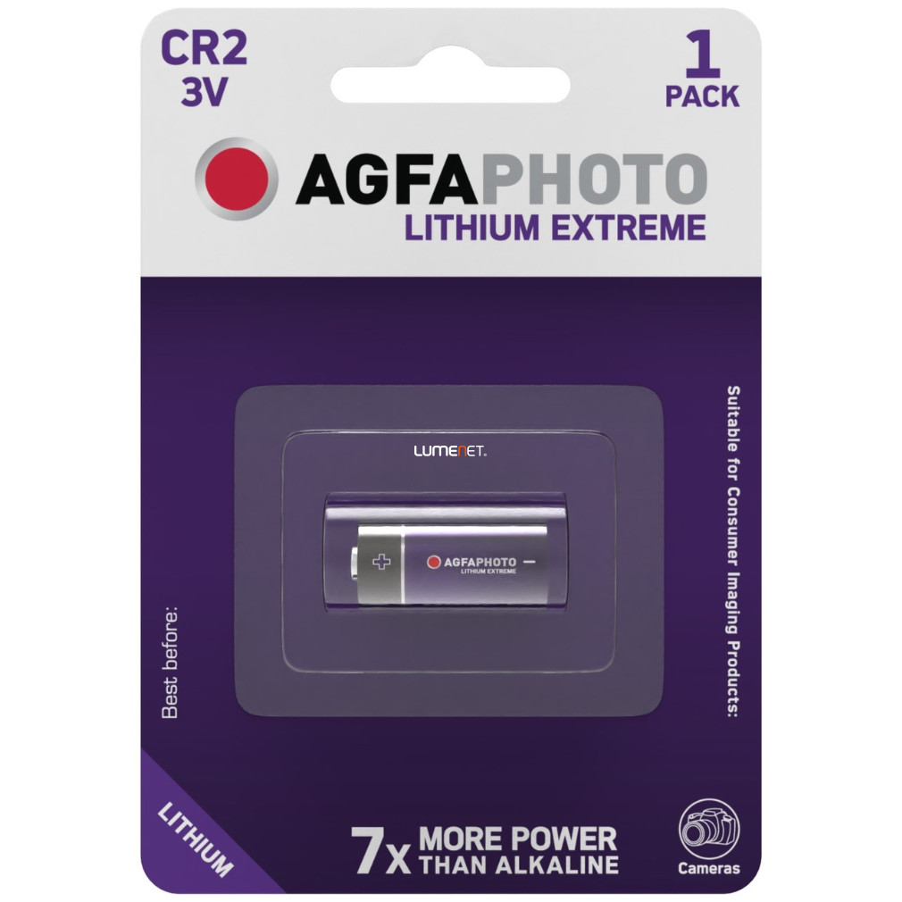 Fotóelem CR2 lithium 1db/bliszter (AgfaPhoto)