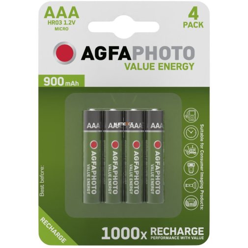 AAA akku 900mAh 4db/bliszter (AgfaPhoto)