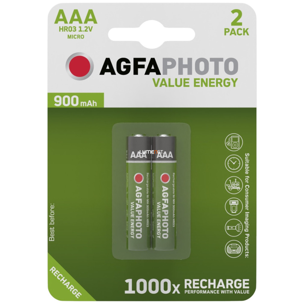 AAA akku 900mAh 2db/bliszter (AgfaPhoto)