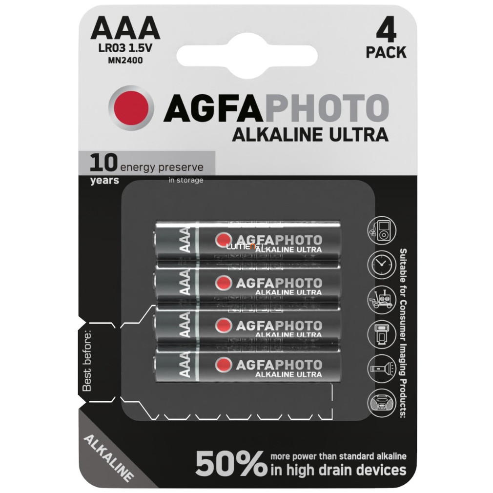 AAA elem alkáli mikro 4db/bliszter (AgfaPhoto)