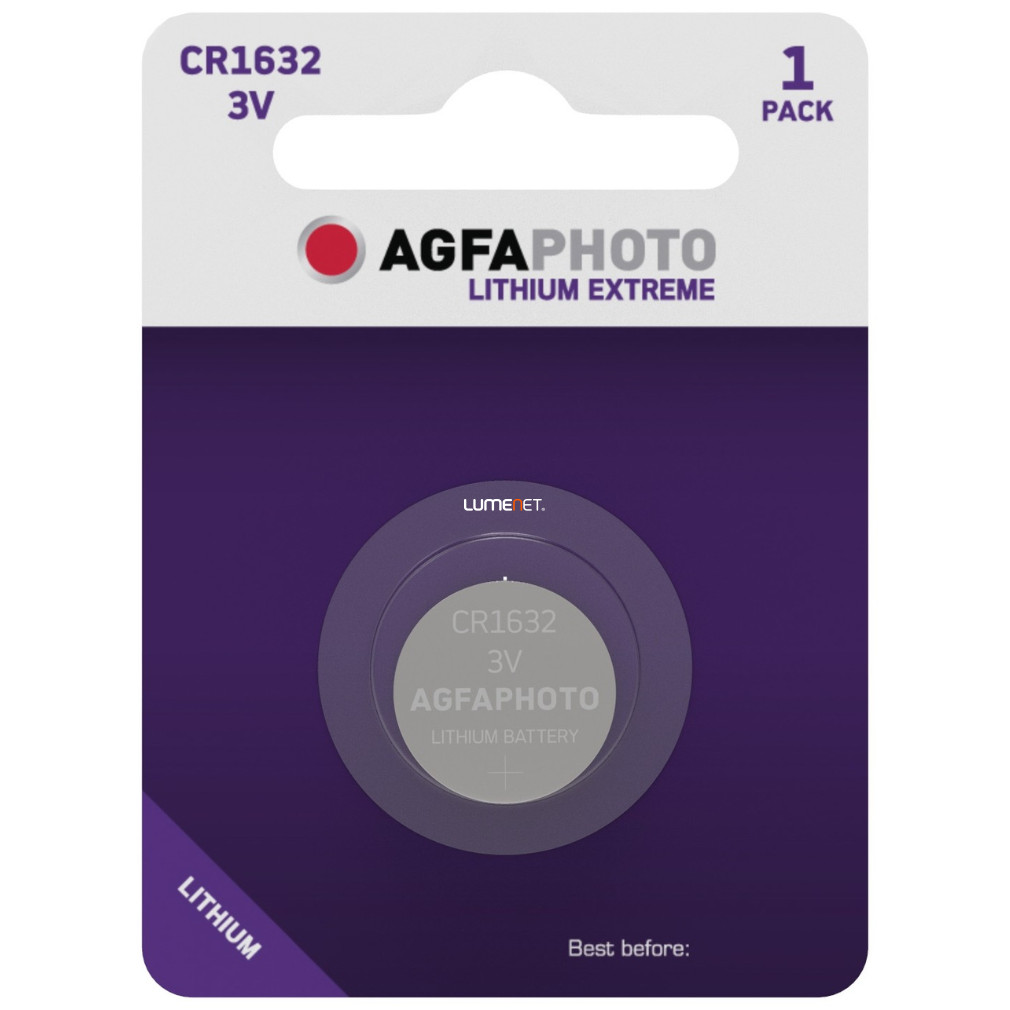 Gombelem CR1632 lithium 1db/bliszter (AgfaPhoto)