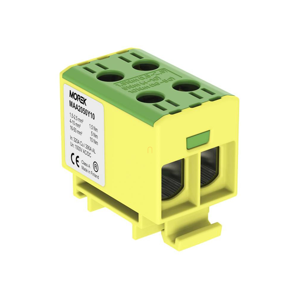 Fővezeték sorkapocs 2x 50/2x50mm2 zöld OTL50-2 Morek MAA2050Y10