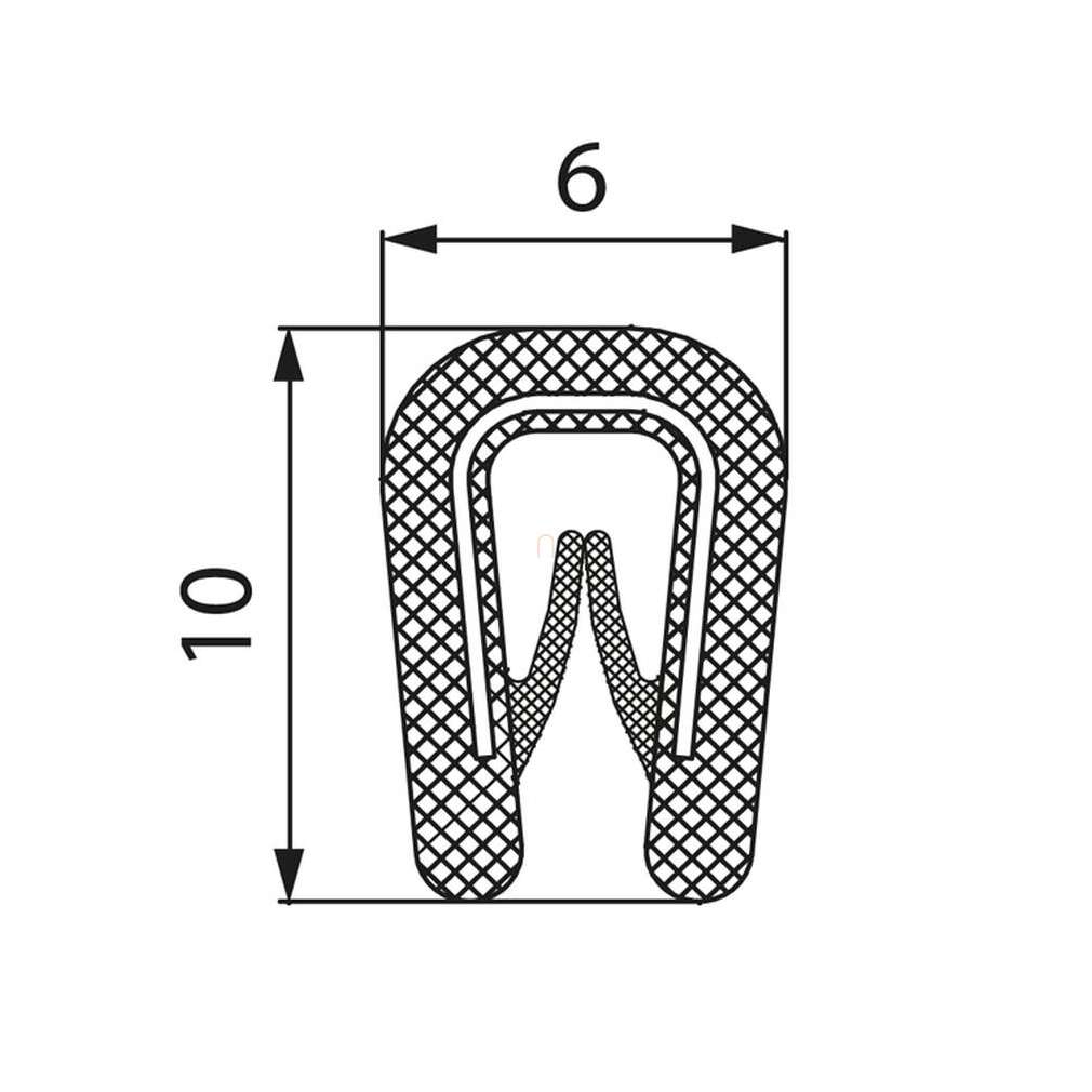 Élvédő profil UT-4.3 0,8-2mm fekete 10m Morek MCA002BB12