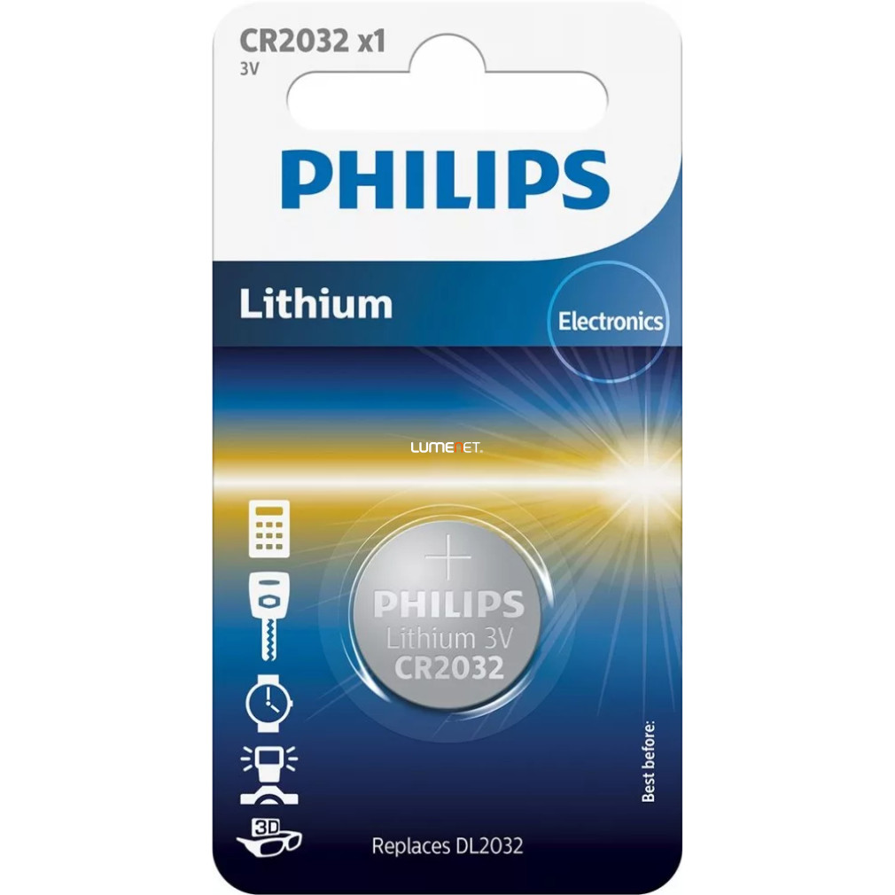 Philips gombelem CR2032/01B Lithium 3V