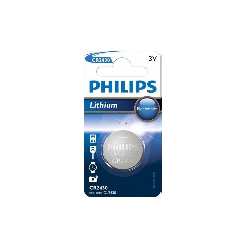 Philips Gombelem CR2430/00B Lithium 3V