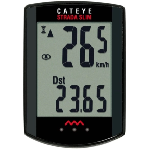   Cateye Strada Slim kerékpár computer - 8 funkció, wireless, fekete CCRD310W