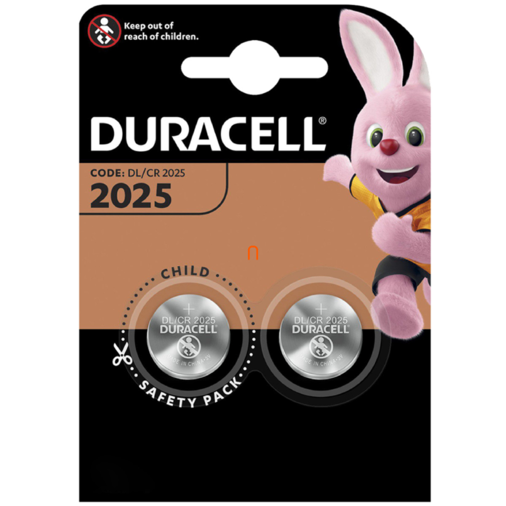 Duracell lítium gombelem CR2025 3V 2 darabos