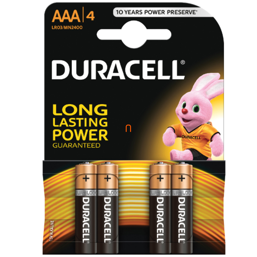 Duracell alkáli elem AAA 1,5V 4 darabos (Basic)