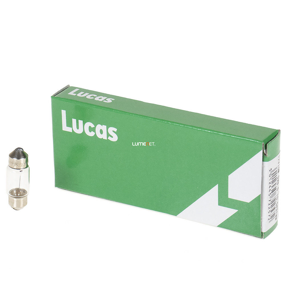 Lucas Standard 12V szofita jelzőizzó 31mm, 10W, 10db/csomag