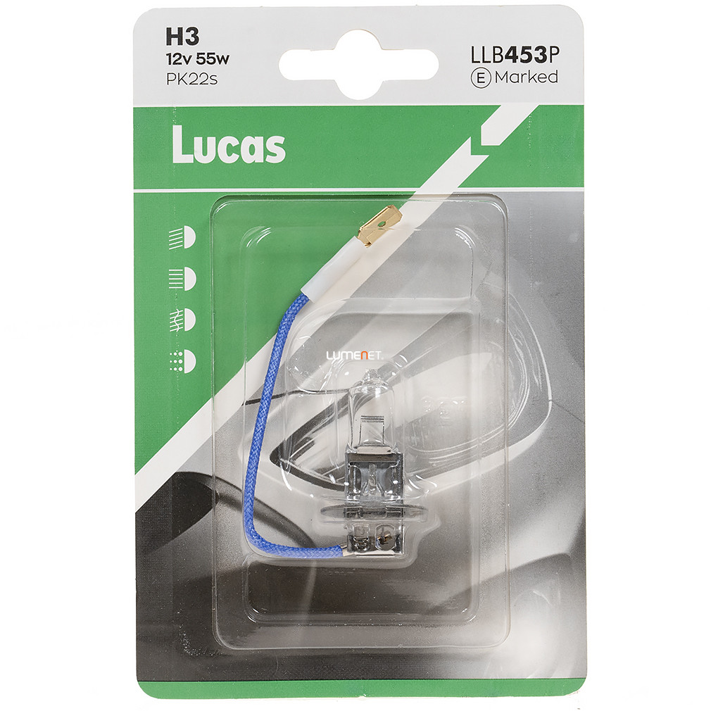Lucas H3 autóizzó 12V 55W, 1db/bliszter