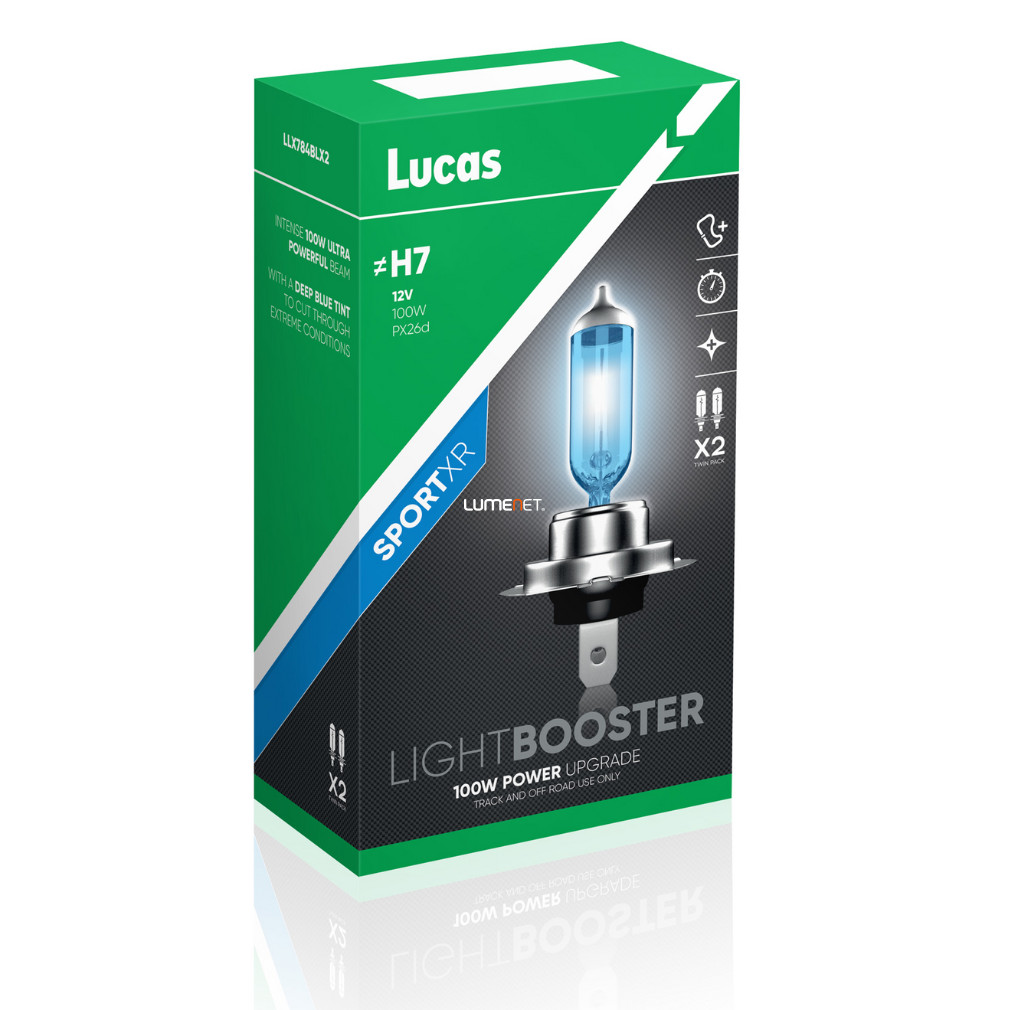 Lucas LightBooster SportXR H7 autóizzó 12V 100W, 2db/csomag