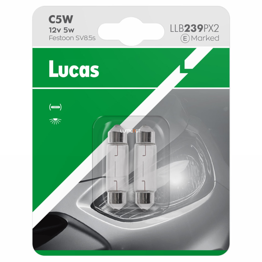 Lucas 12V C5W jelzőizzó, 2db/bliszter