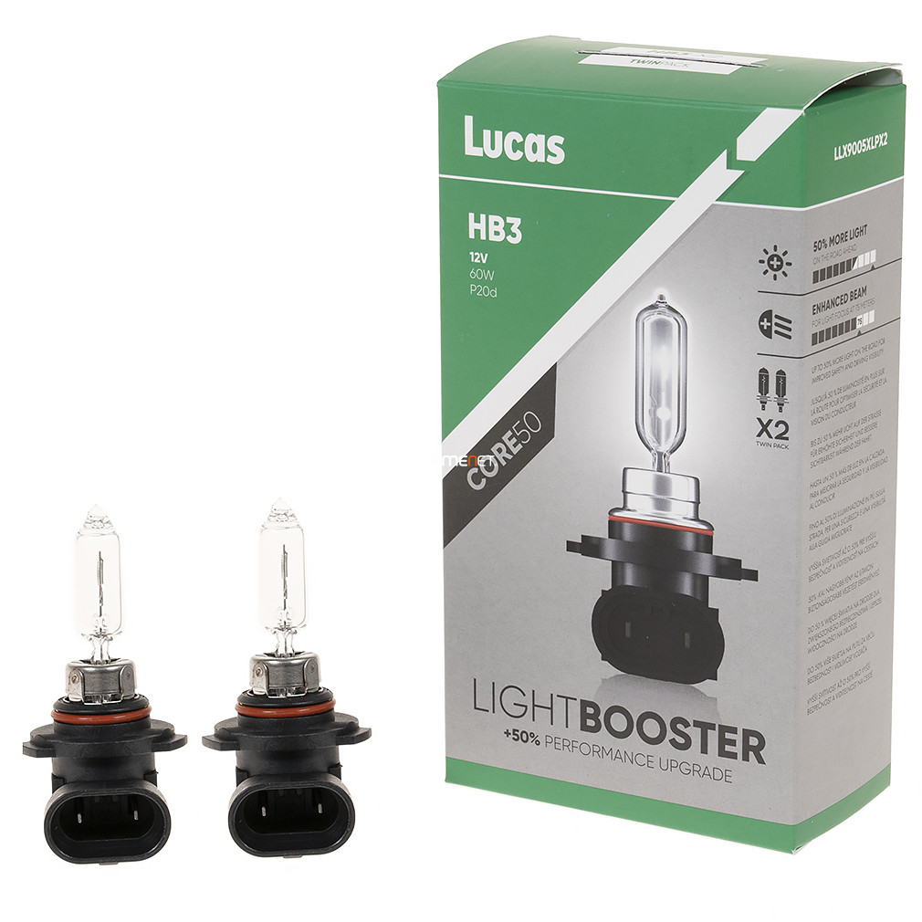 Lucas LightBooster HB3 autóizzó 12V 60W, +50%, 2db/csomag