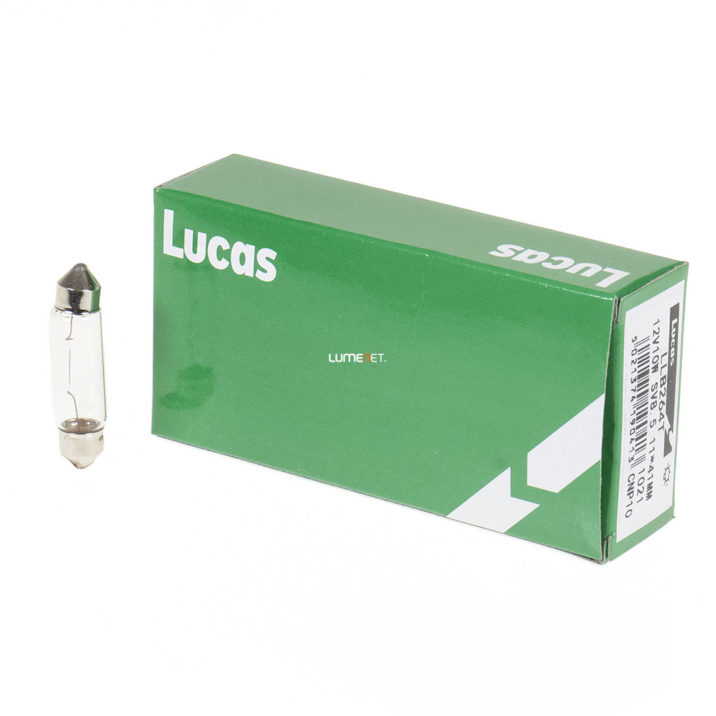Lucas Standard 12V szofita jelzőizzó 41mm, 10W, 10db/csomag