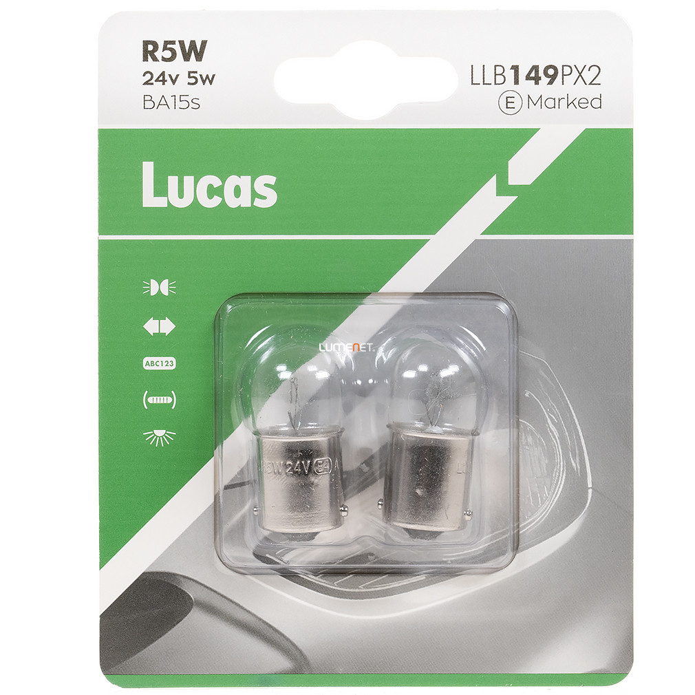 Lucas 24V R5W jelzőizzó, 2db/bliszter
