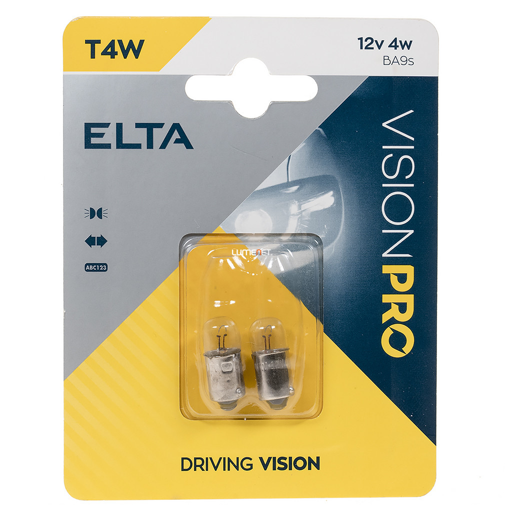 Elta Vision Pro 12V T4W jelzőizzó, 2db/bliszter
