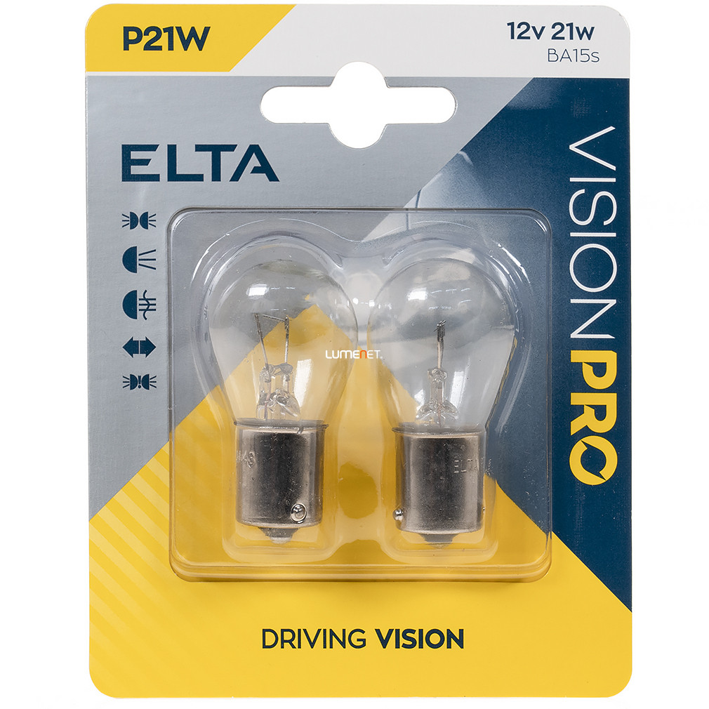 Elta Vision Pro 12V P21W jelzőizzó, 2db/bliszter