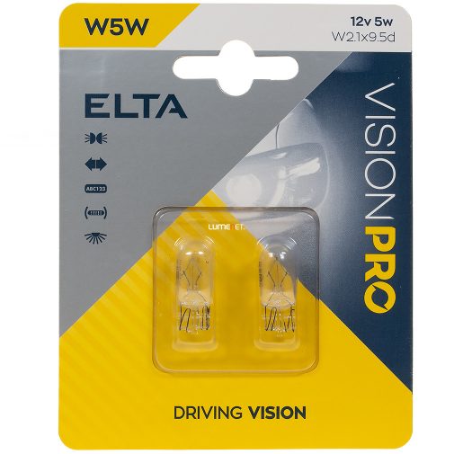 Elta Vision Pro 12V W5W jelzőizzó, 2db/bliszter