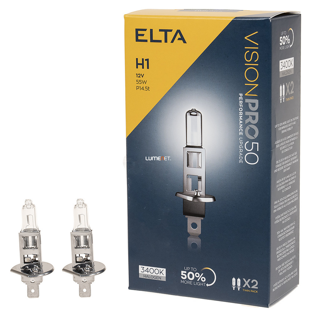 Elta Vision Pro 50 H1 autóizzó 12V 55W, +50%, 2db/csomag