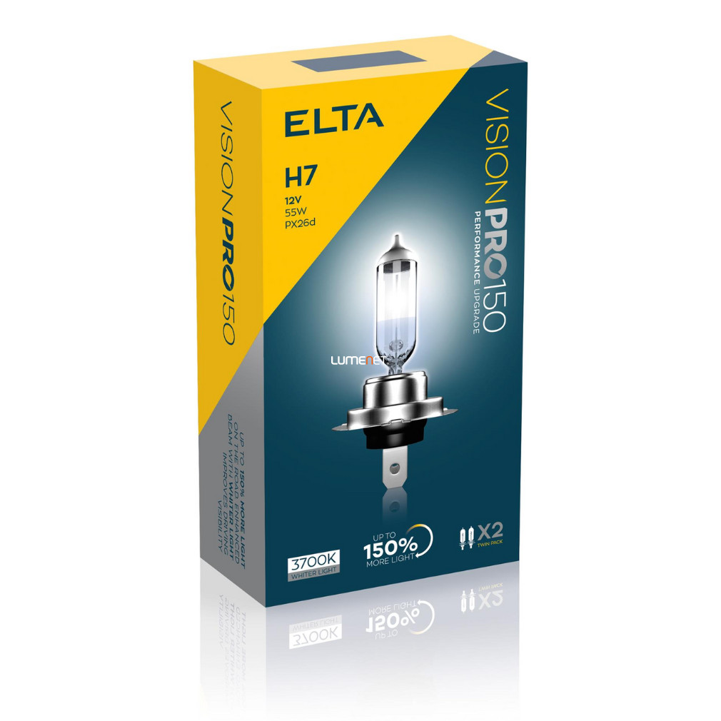 Elta Vision Pro 150 H7 autóizzó 12V 55W, +150%, 2db/csomag