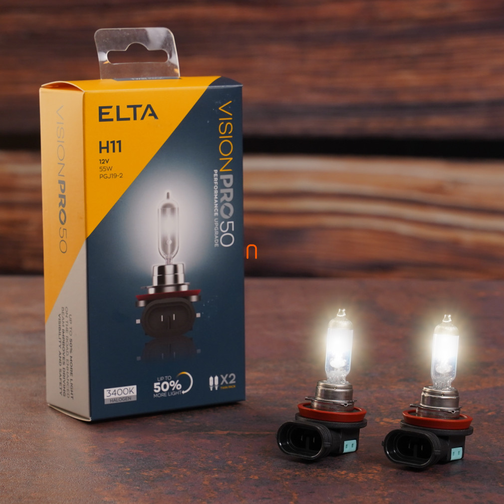 Elta Vision Pro 50 H11 autóizzó 12V 55W, +50%, 2db/csomag