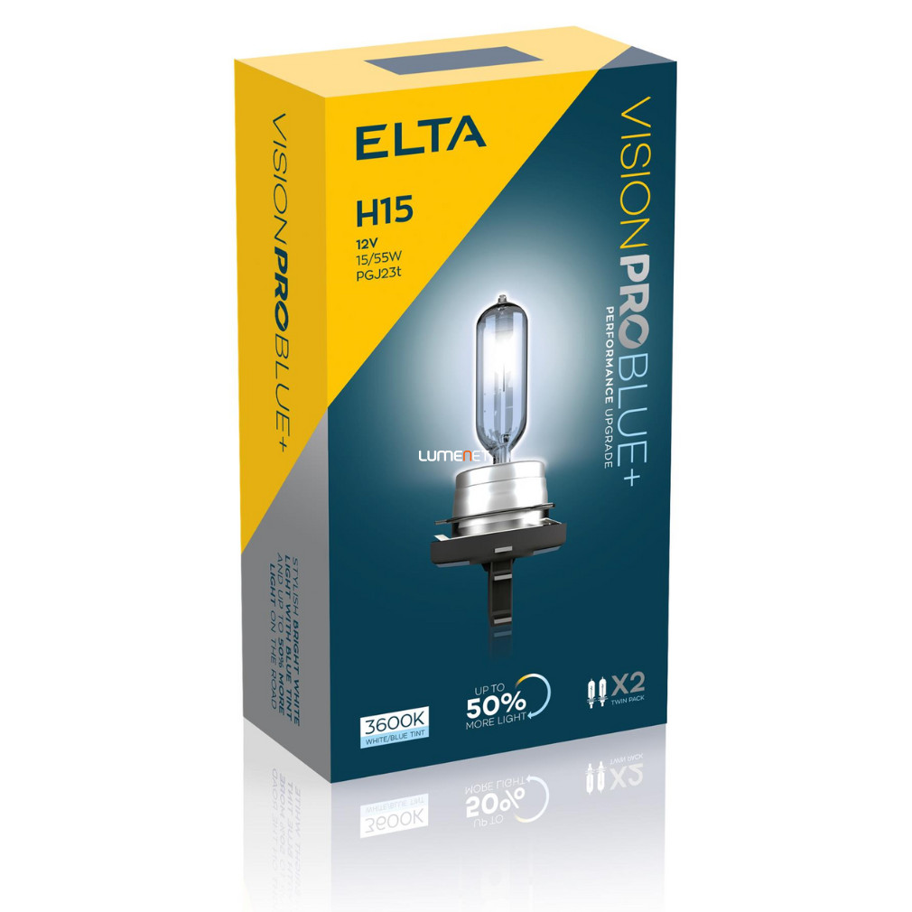 Elta Vision Pro Blue+ H15 autóizzó 12V 15/55W, +50%, 2db/csomag