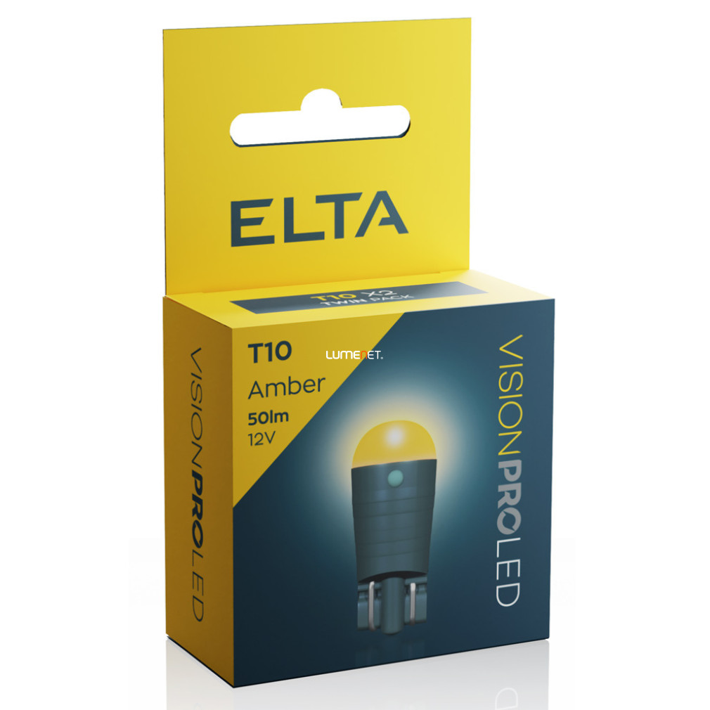Elta Vision Pro W5W T10 LED jelzőizzó 12V, sárga, 2db/csomag