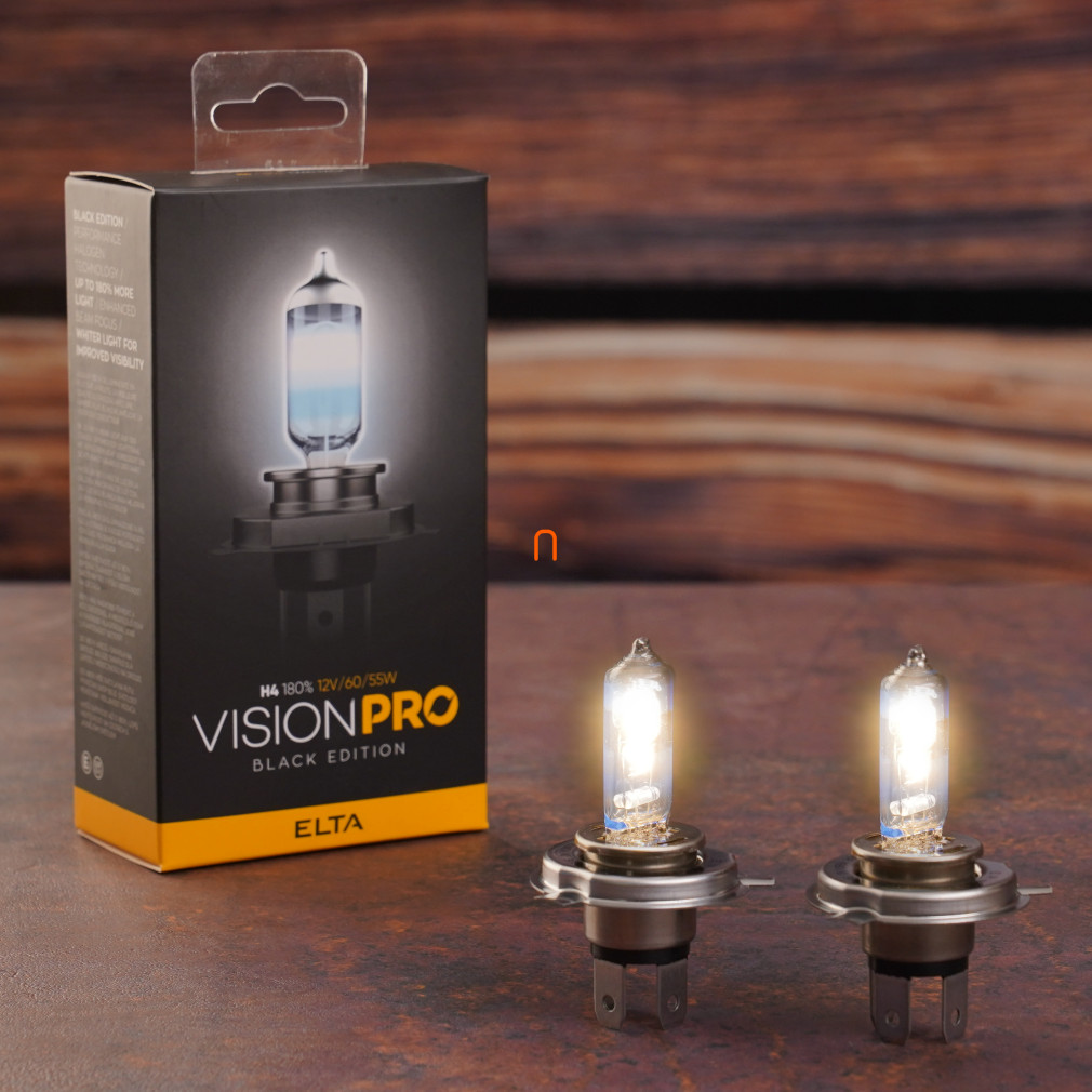 Elta Vision Pro Black Edition +180% H4 autóizzó 12V 60/55W, 2db/csomag