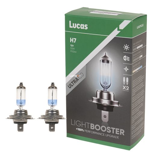 Lucas LightBooster Ultra H7 autóizzó 12V 55W, +150%, 2db/csomag