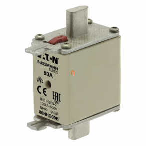   Eaton nh-betét 80A, din 00 méret, 500V AC, gg/gl, 0nh biztosíték 80A 500V gg size 00 dual ind-80nhg00b