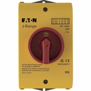   Eaton J főkapcsoló, 25A, tokozott, három pólusú, piros forg.kar, j25/r-199542