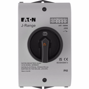   Eaton J főkapcsoló, 25A, tokozott, három pólusú, fekete forg.kar, j25/b-199546