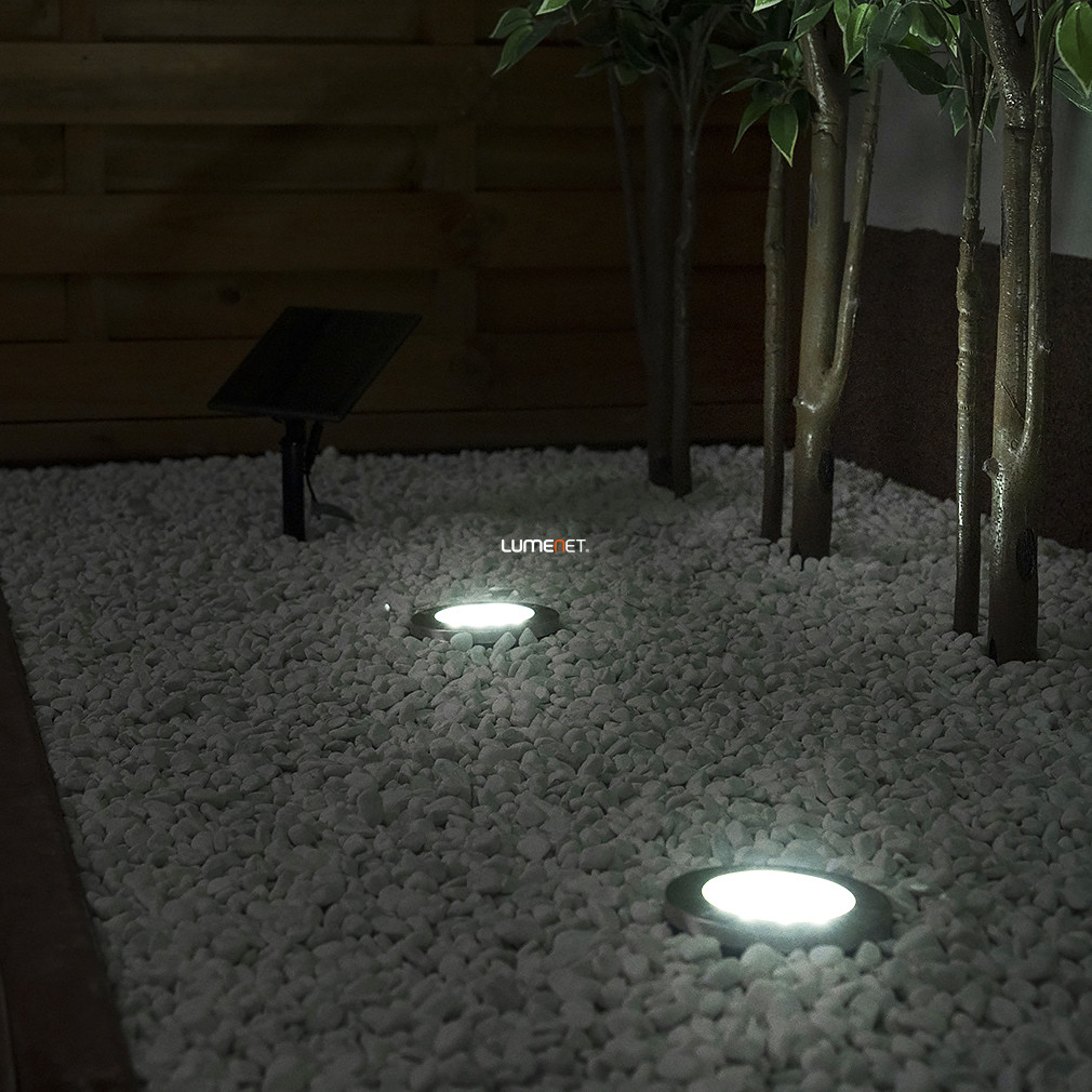 Napelemes földbe szúrható LED lámpák kültérre, hidegfehér 2 darabos
