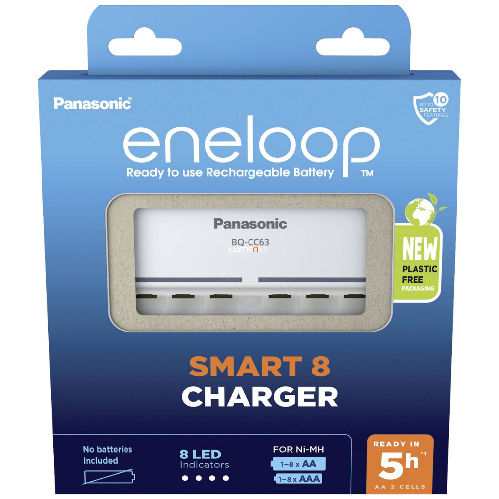 Eneloop Smart AA/AAA akkumulátor töltő 1-8 akkumulátor töltésére