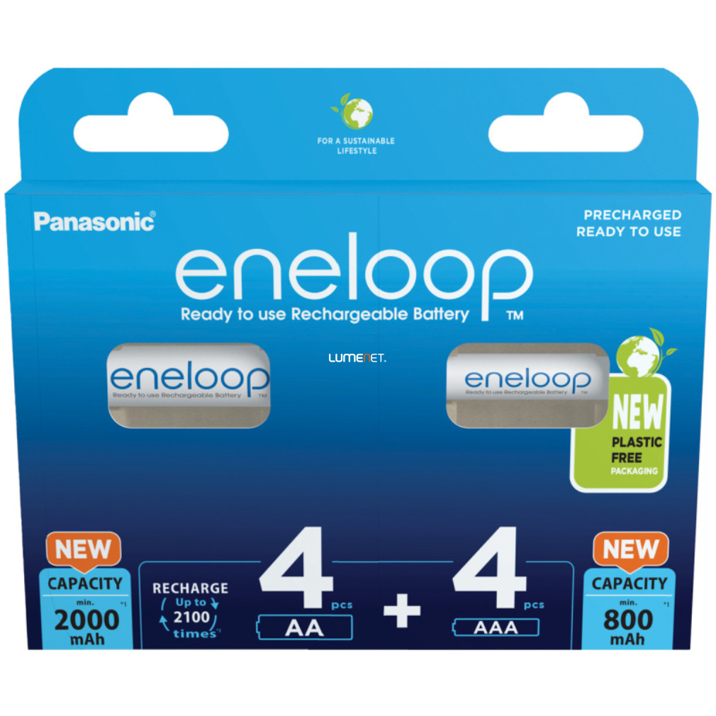 Eneloop Ni-MH akkumulátor 4db AAA/800mAh és 4db AA 2000mAh