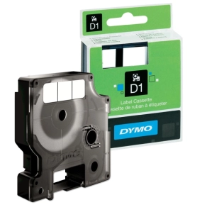   Dymo szalag D1 kazetta 12mm x7m víztiszta (piros  betű)     45012