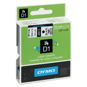 Dymo szalag D1 kazetta 12mm x7m  fehér (kék betű) /45014/
