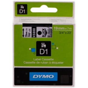   Dymo szalag D1 kazetta 19mm x7m átlátszó (fekete betű) 45800