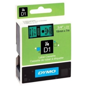 Dymo D1 kazetta, 19mmx7m, fekete/zöld S0720890