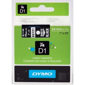 Dymo szalag  D1 kazetta 24mmx7m fekete (fehér betű) 53721