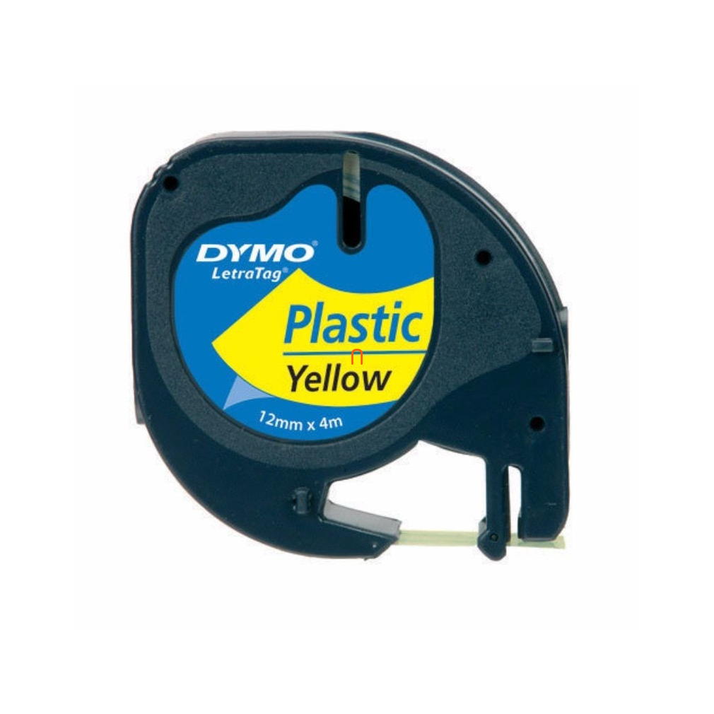 Dymo szalag Letratag, műanyag Sárga 59423 12mmx4m