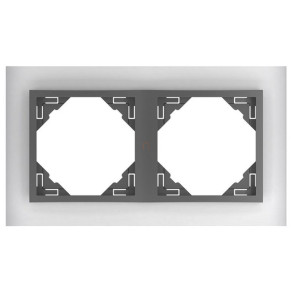   Efapel Logus90 Crystal kettes keret fekete üveg/szürke 90920 TCS