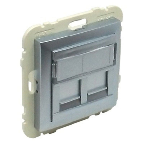   Efapel 90442 SAL Fedlap dupla RJ45 csatlakozóhoz, alumínium