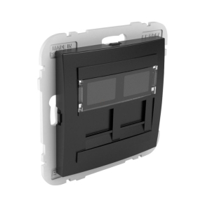 Efapel 90442 SPM Fedlap dupla RJ45 csatlakozóhoz, fekete